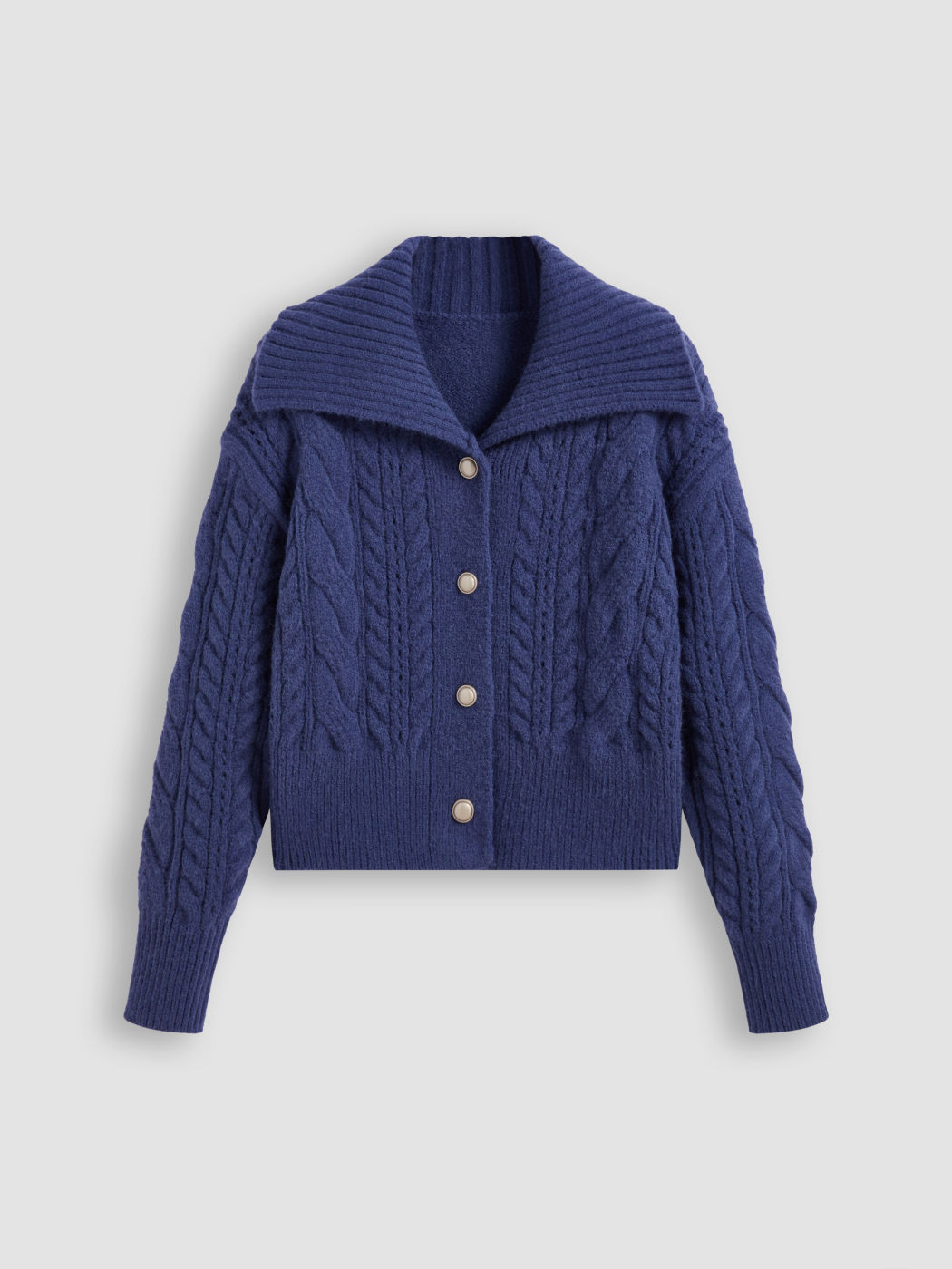 Cable Knit Collar Cardigan
