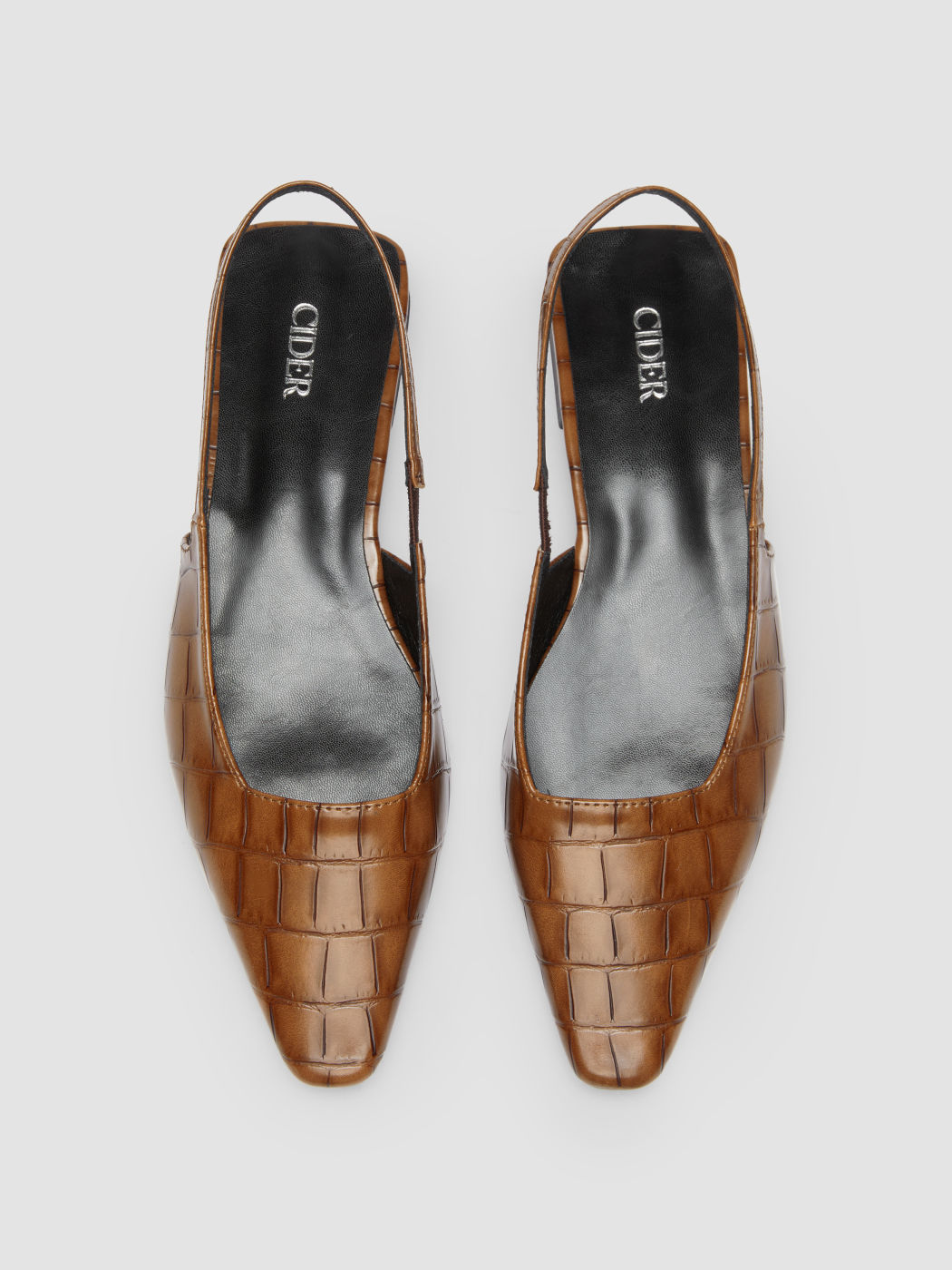 Krokodilmuster Slingback Ballerinas