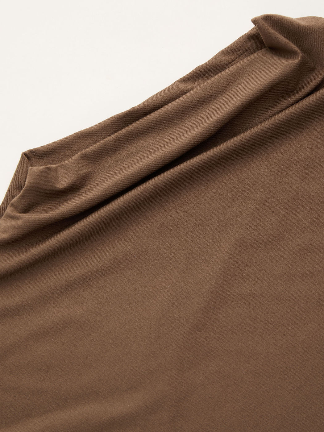 Second Skin Double Layered Stand Collar Solid Long Sleeve Tee Curve & Plus