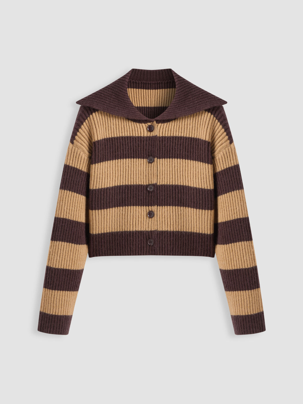 Strickkragen Streifen Strickjacke