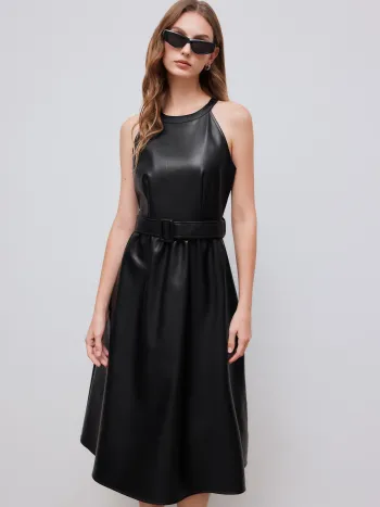 Scoop Neckline Solid Bowknot Backless Maxi Dress