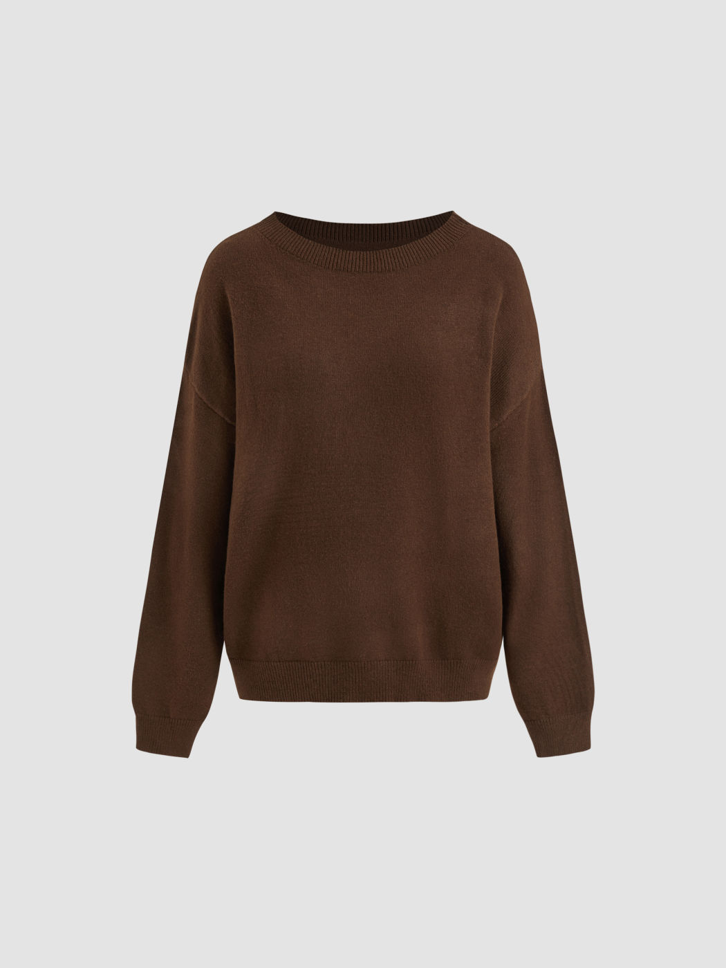 Knit Asymmetrical Neck Oversized Sweater