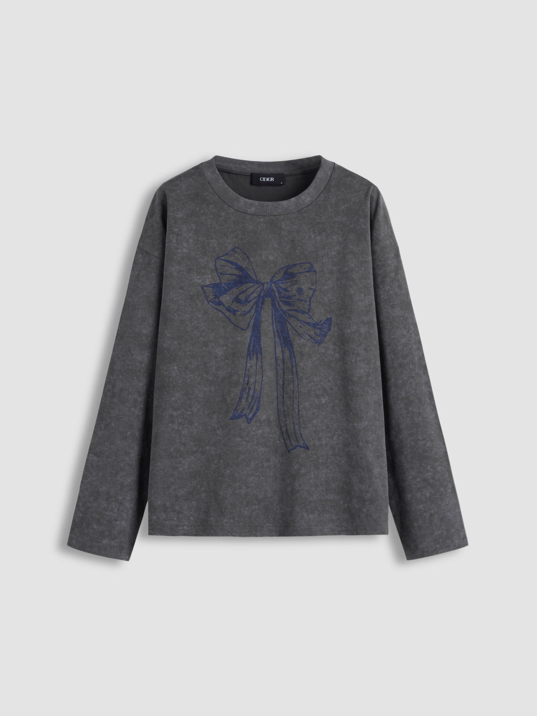 Round Neckline Bowknot Oversized Sweatshirt