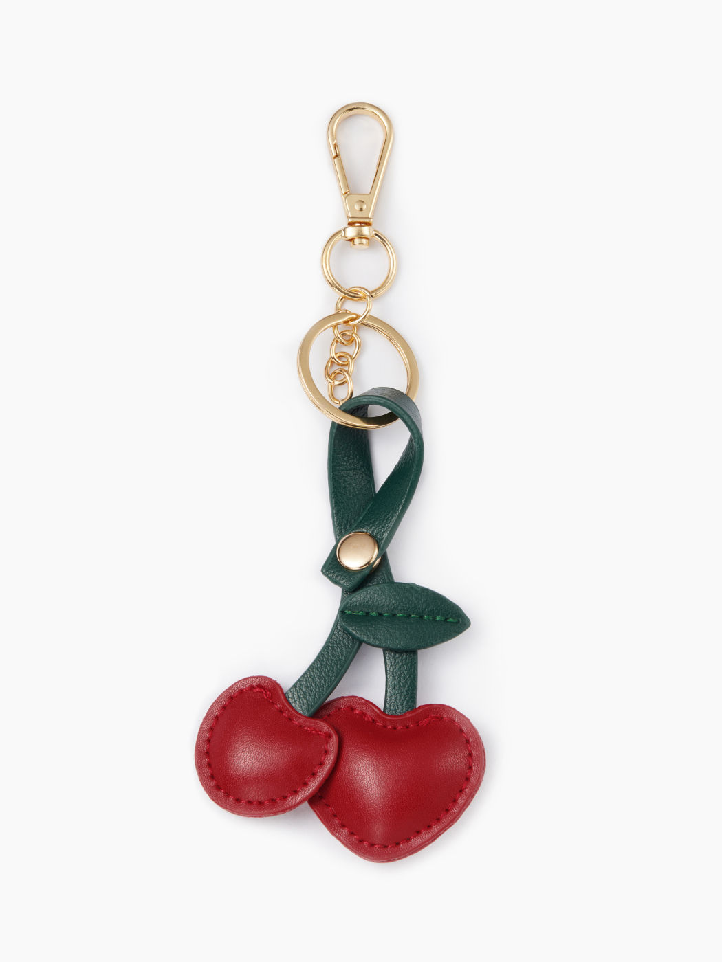 CHERRY FAUX LEATHER KEYCHAIN
