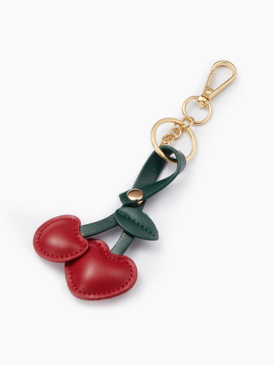 CHERRY FAUX LEATHER KEYCHAIN