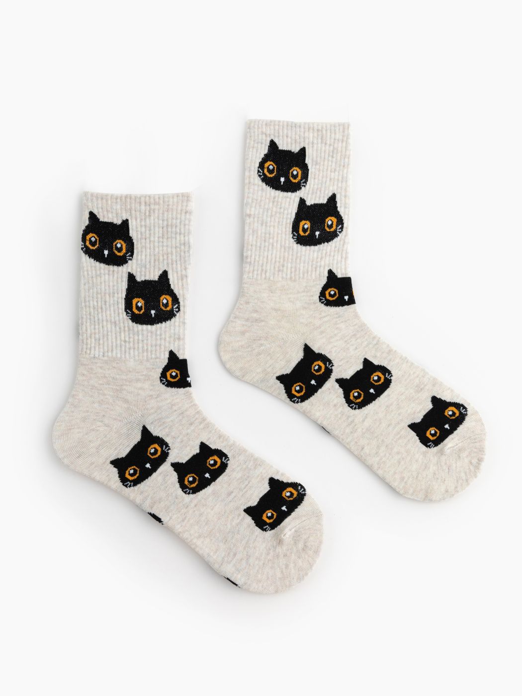  Katzenmuster Crew Socken