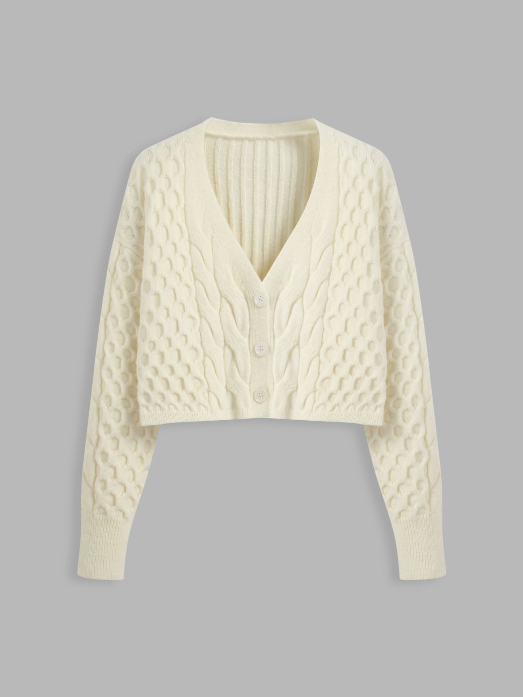 Cable Knit V-neck Oversized Cardigan