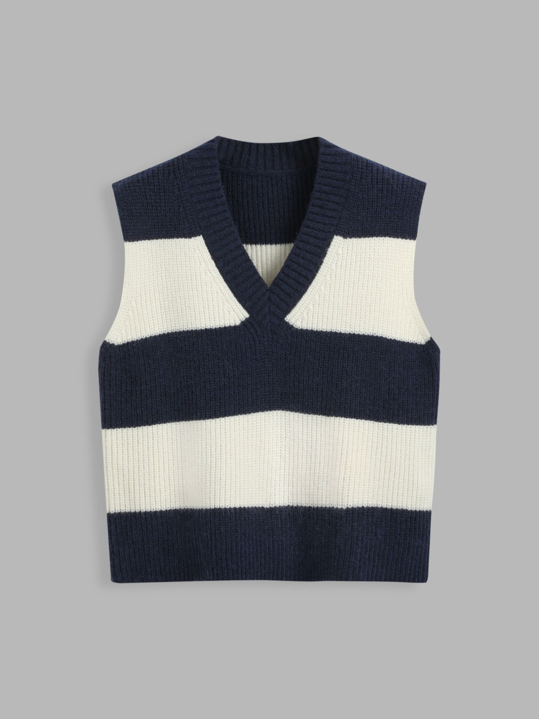 Knit V-neck Stripe Vest