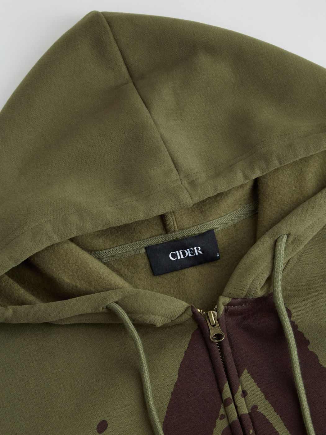 Zip Through Star Graphic Oversized Hoodie