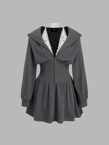 Halterspitze Korsett Minikleid