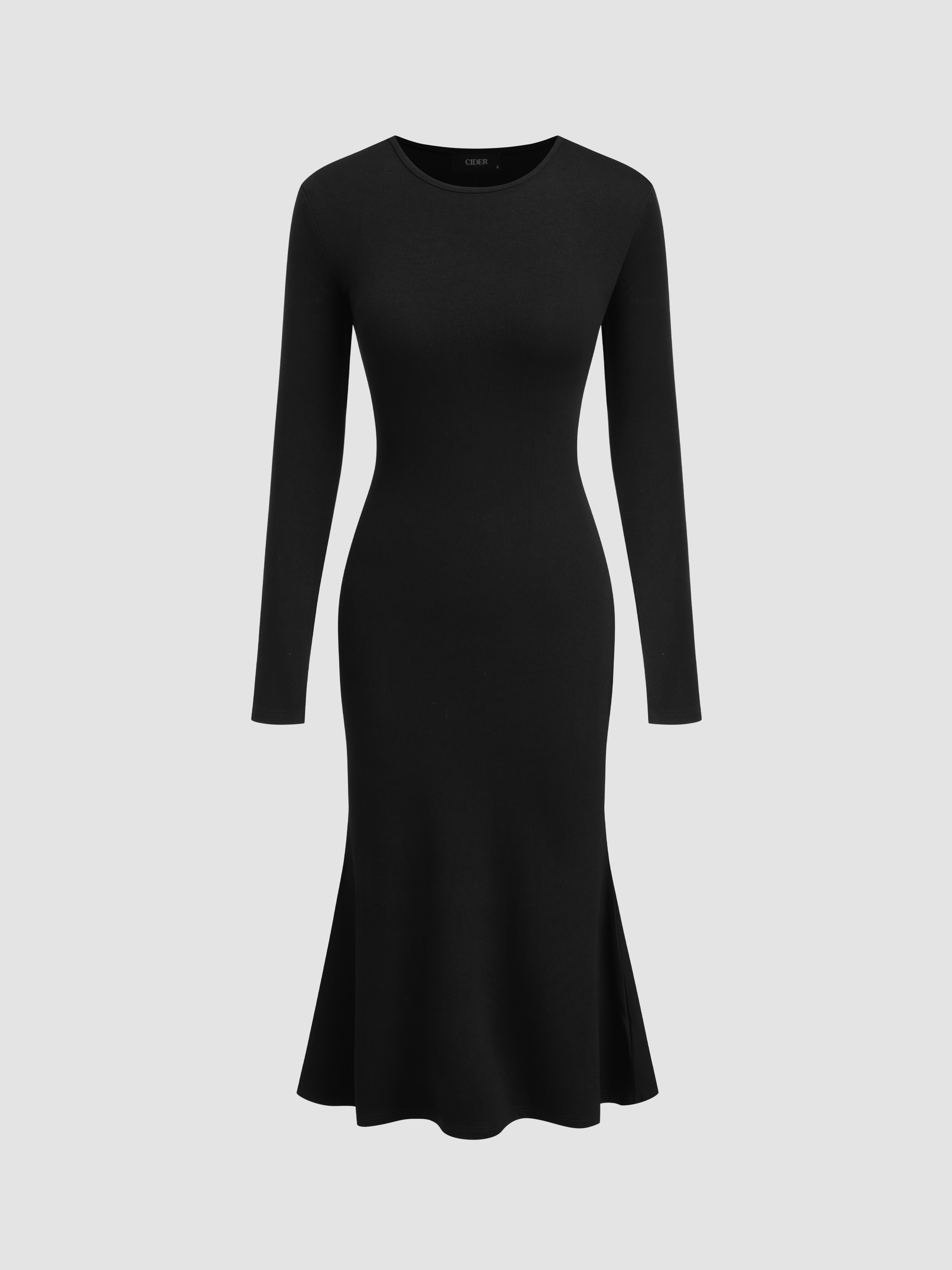 knit-fabric-round-neckline-mermaid-maxi-dress-for-daily-casual