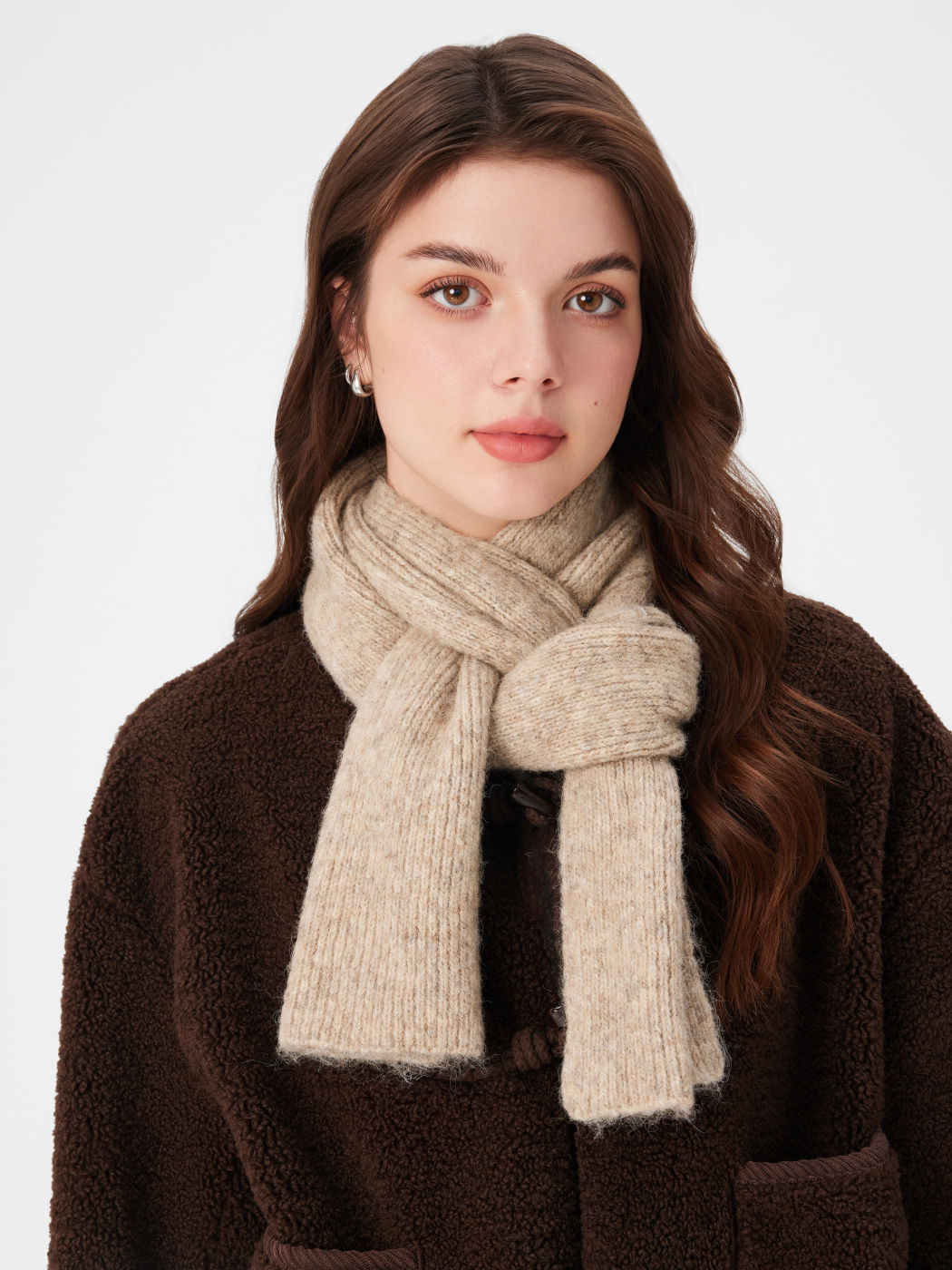 SOLID WOOL-BLEND SCARF
