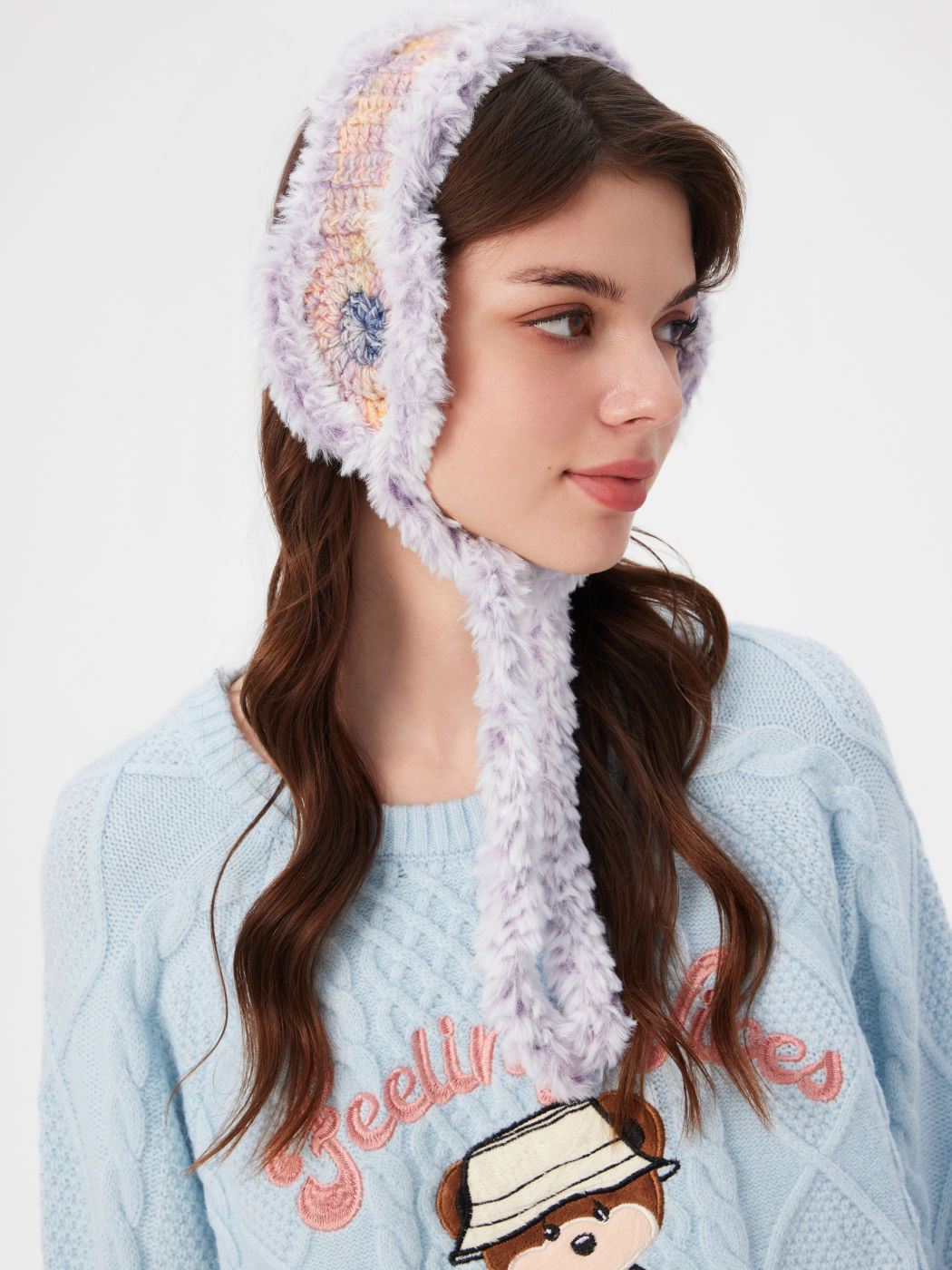 KNITTED FUZZY EARMUFFS