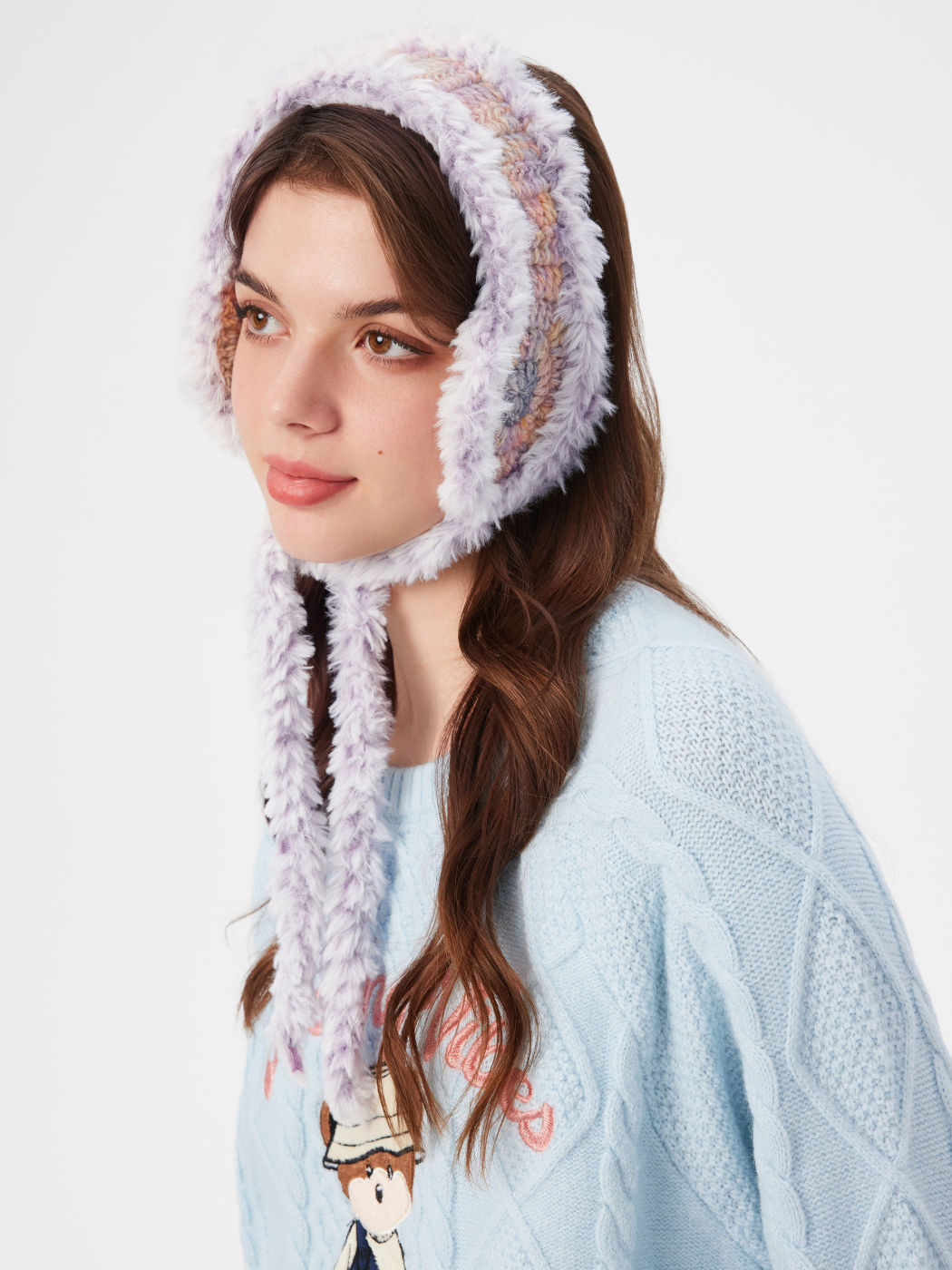 KNITTED FUZZY EARMUFFS