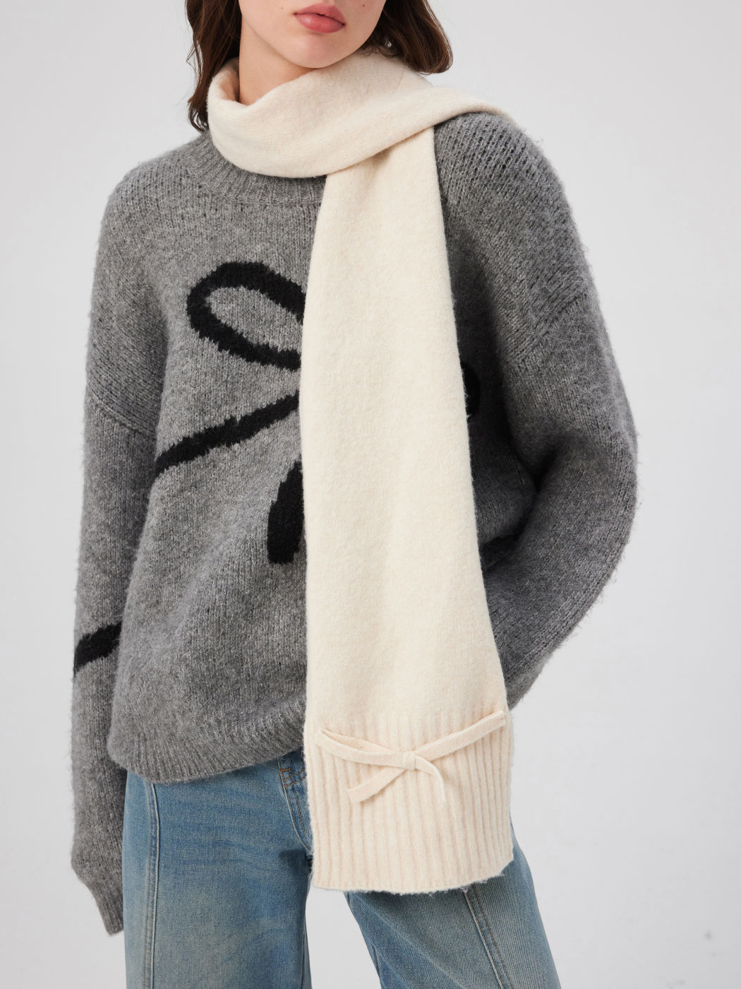 BOWKNOT WOOL-BLEND SCARF