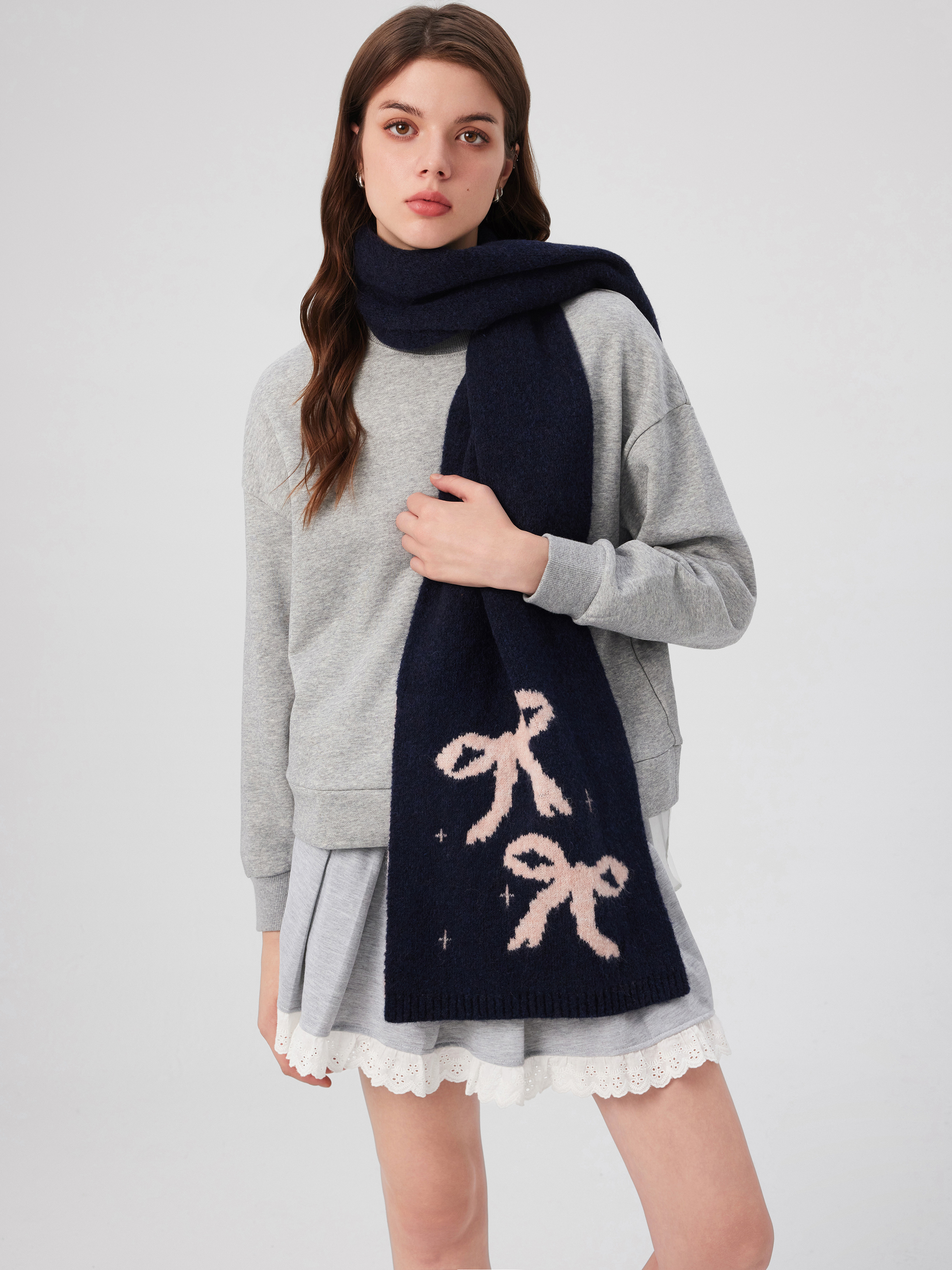 Schleifen Zweifarbiger Schal