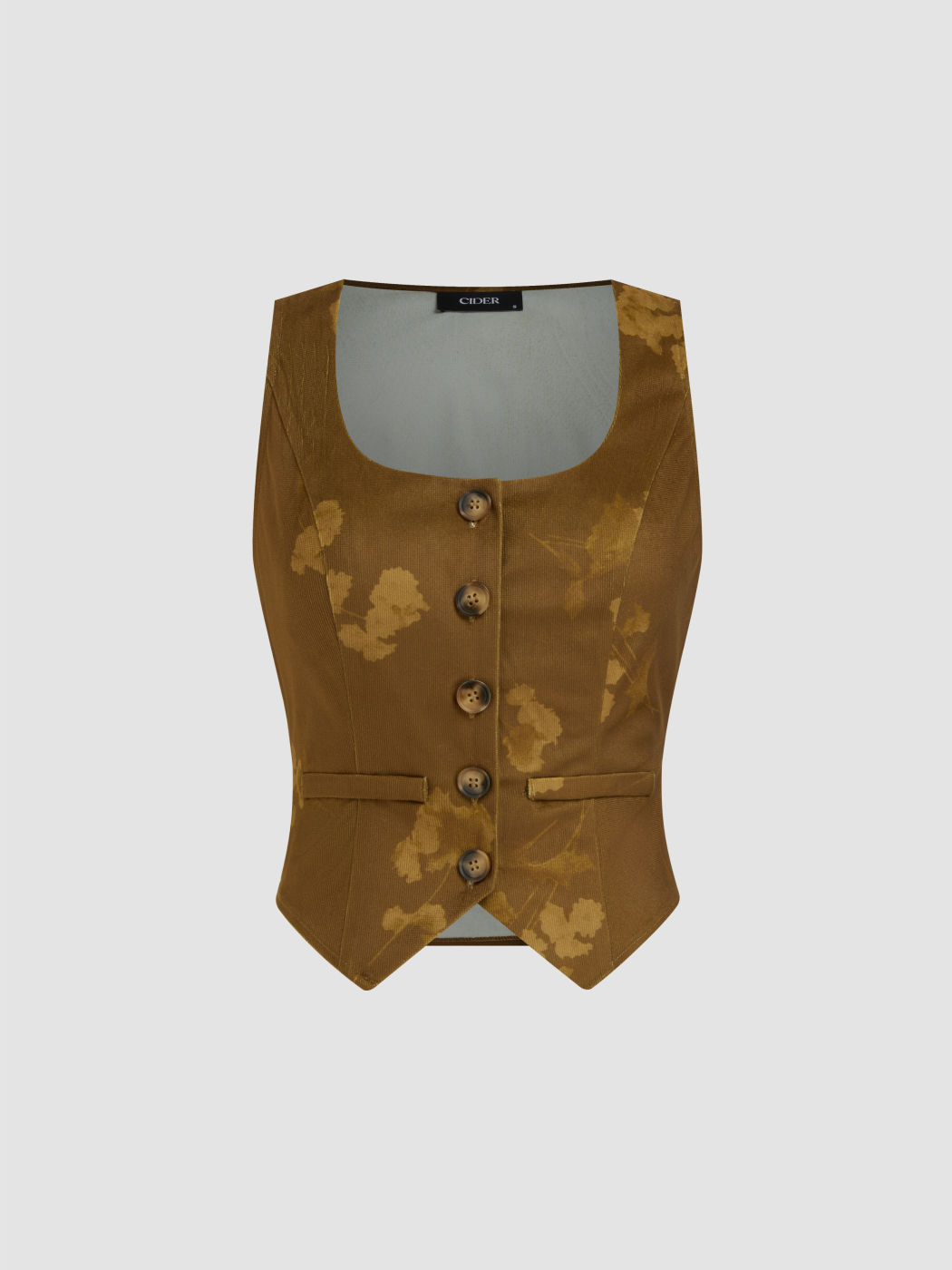 Corduroy Floral Tie Back Waistcoat
