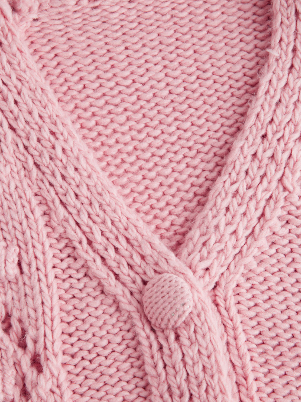 Zopfmuster V-Ausschnitt Oversized Strickjacke Kurve & Plus