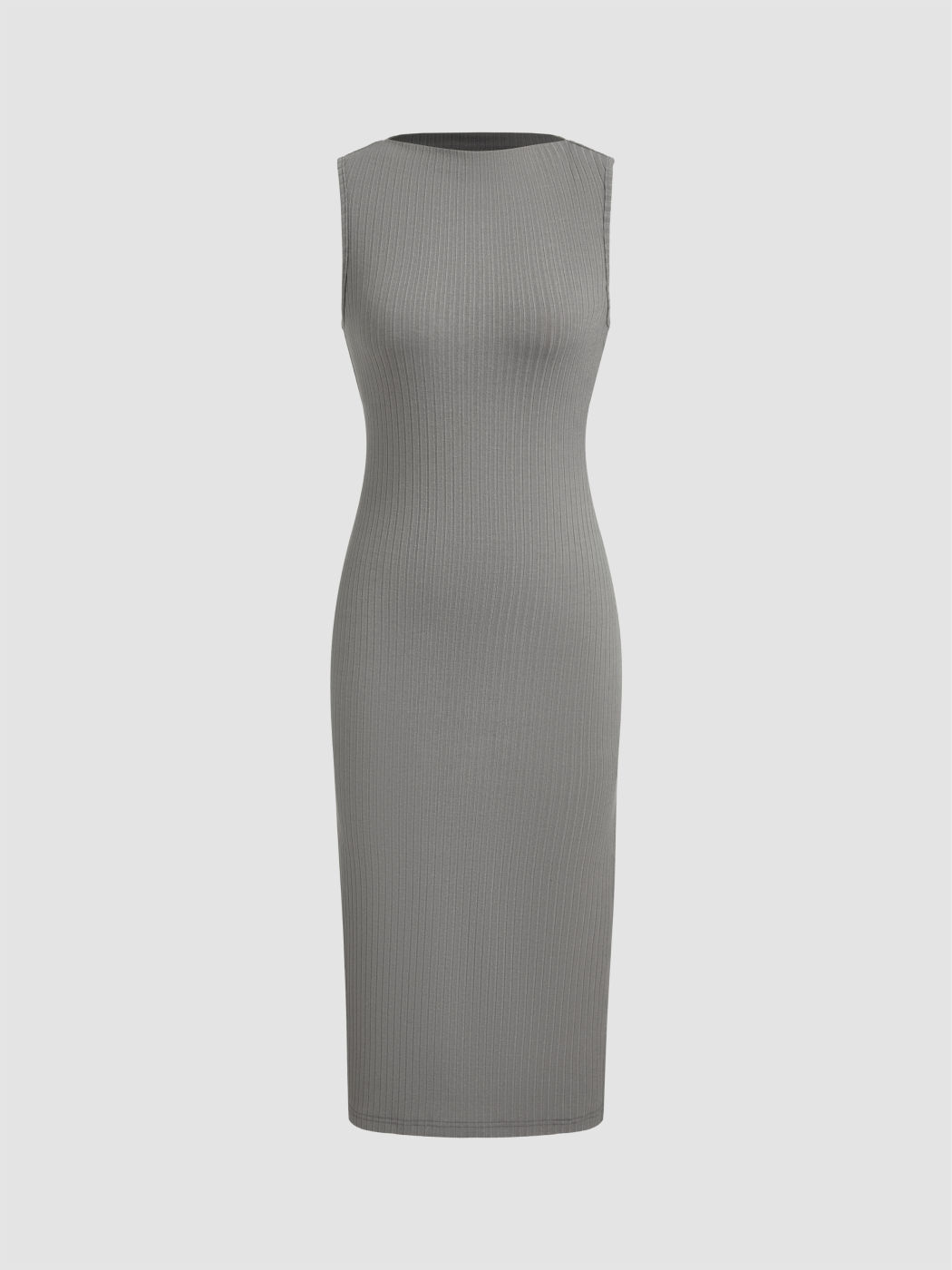 Boat Neck Split Maxi Dress