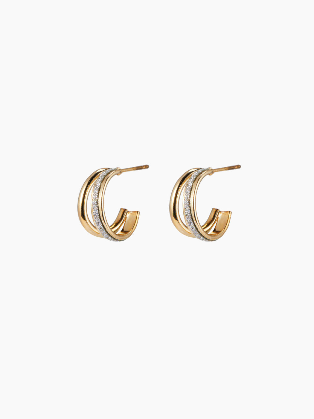 6 PAIRS C-SHAPED TWISTED HOOP EARRINGS