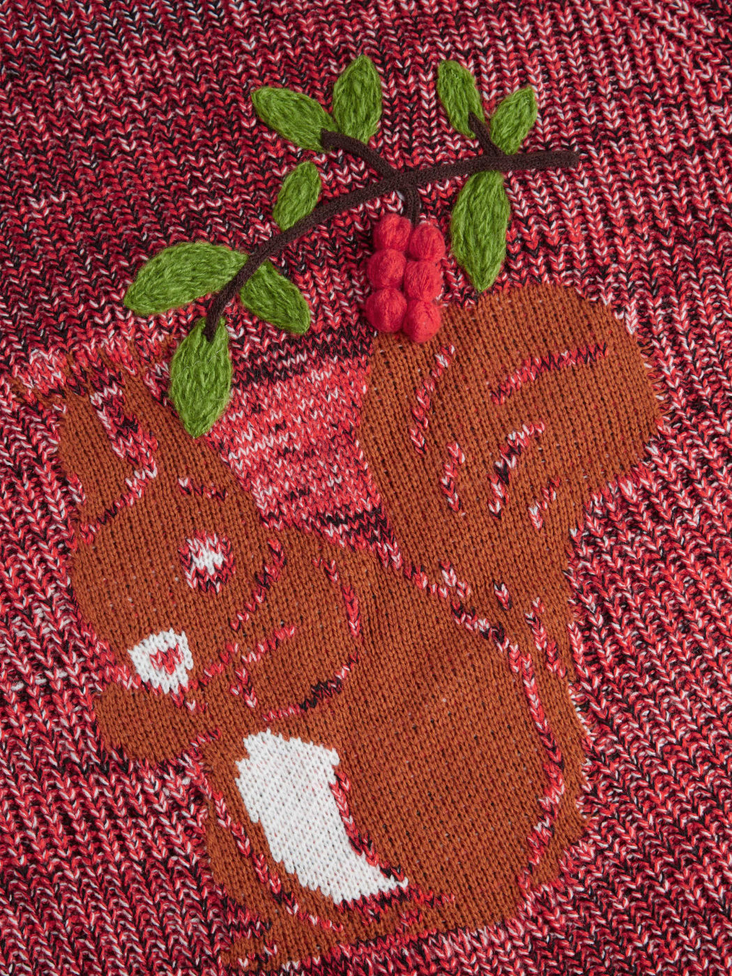 Knit High Neck Squirrel Graphic Sweater Curve & Plus