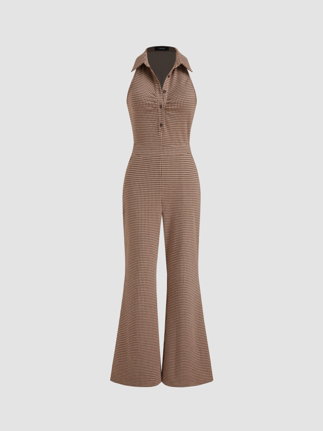 Hahnentritt Kragen Jumpsuit