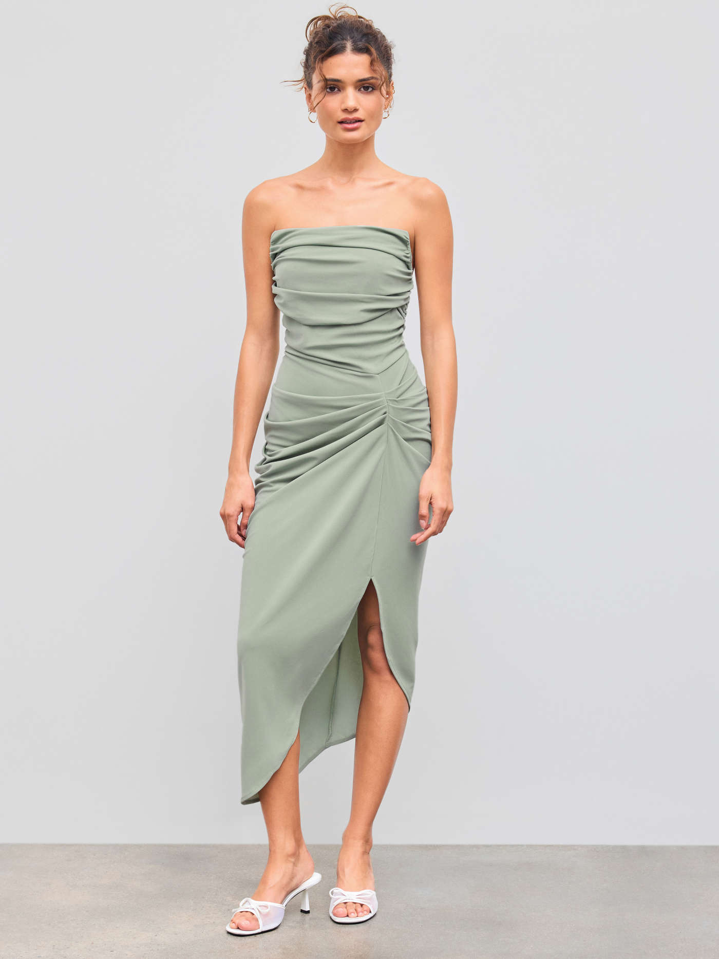 Cowl Neck Sleeveless Mermaid Midi Dress