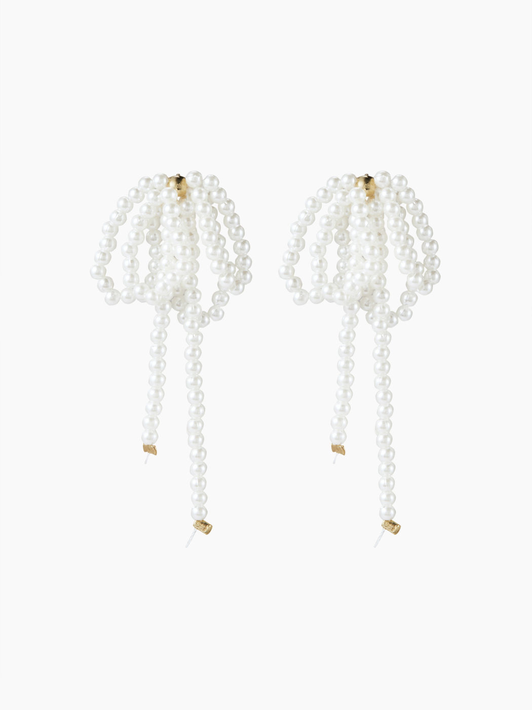 Faux Pearl Bowknot Earrings