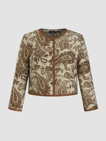 Veste à poches florale jacquard Curve & Plus