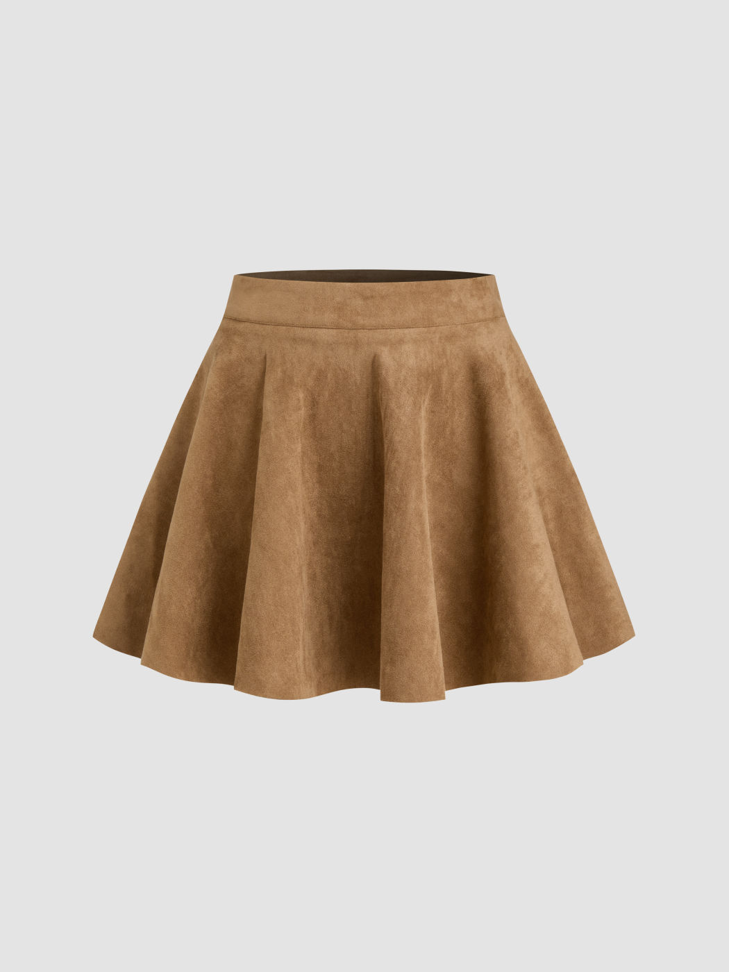 Suede Low Rise Ruffle Skort
