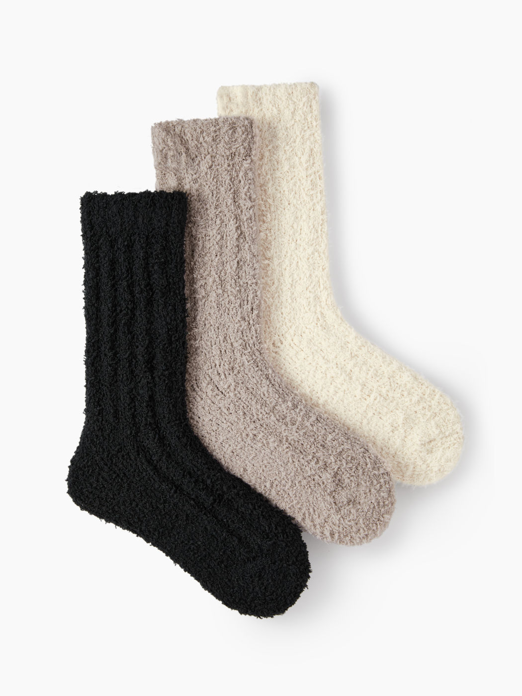 3 PAIRS CORAL FLEECE CREW SOCKS