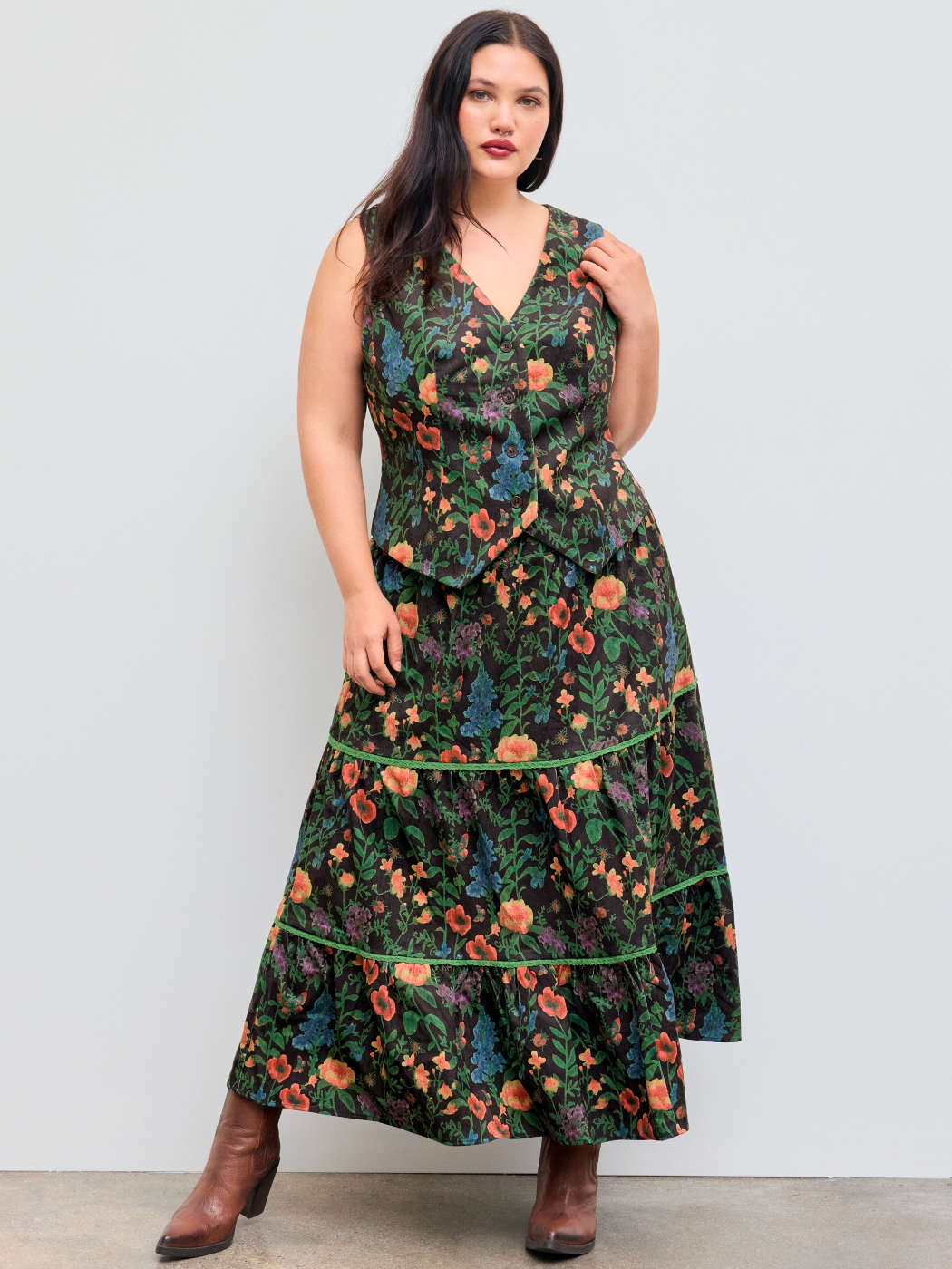 Skirt Outfit Plus Size Corduroy Skirt V Neck Corduroy Corduroy Mid