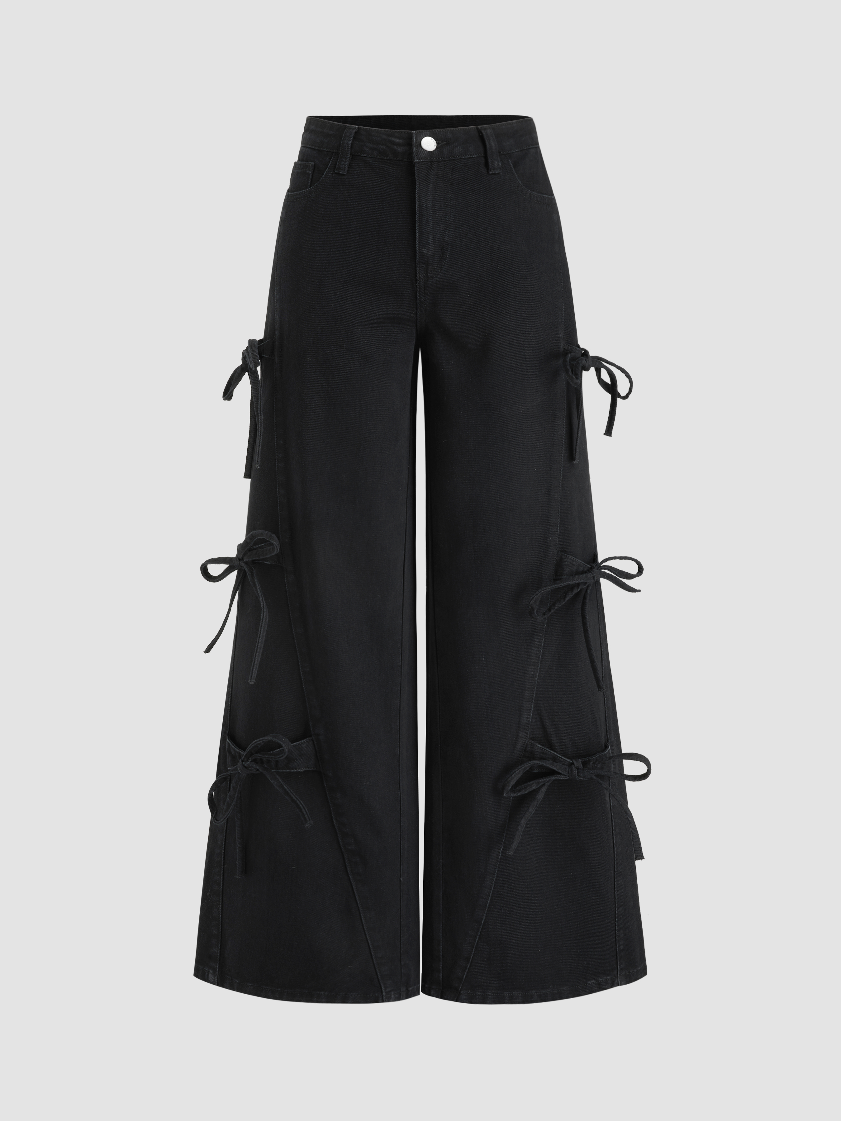 Denim High Waist Cargo Jeans For School Work