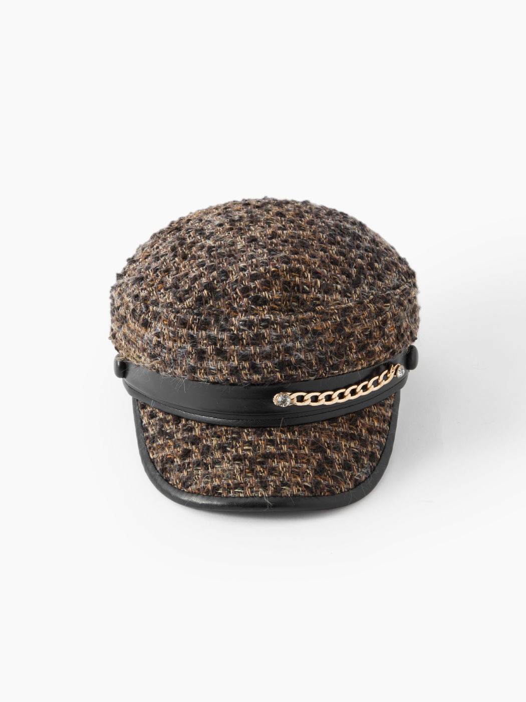 Ketten-Tweed-Baskenmütze