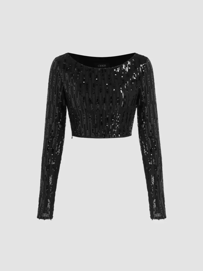Lace High Neck See-through Floral Ruffle Hem Longline Top