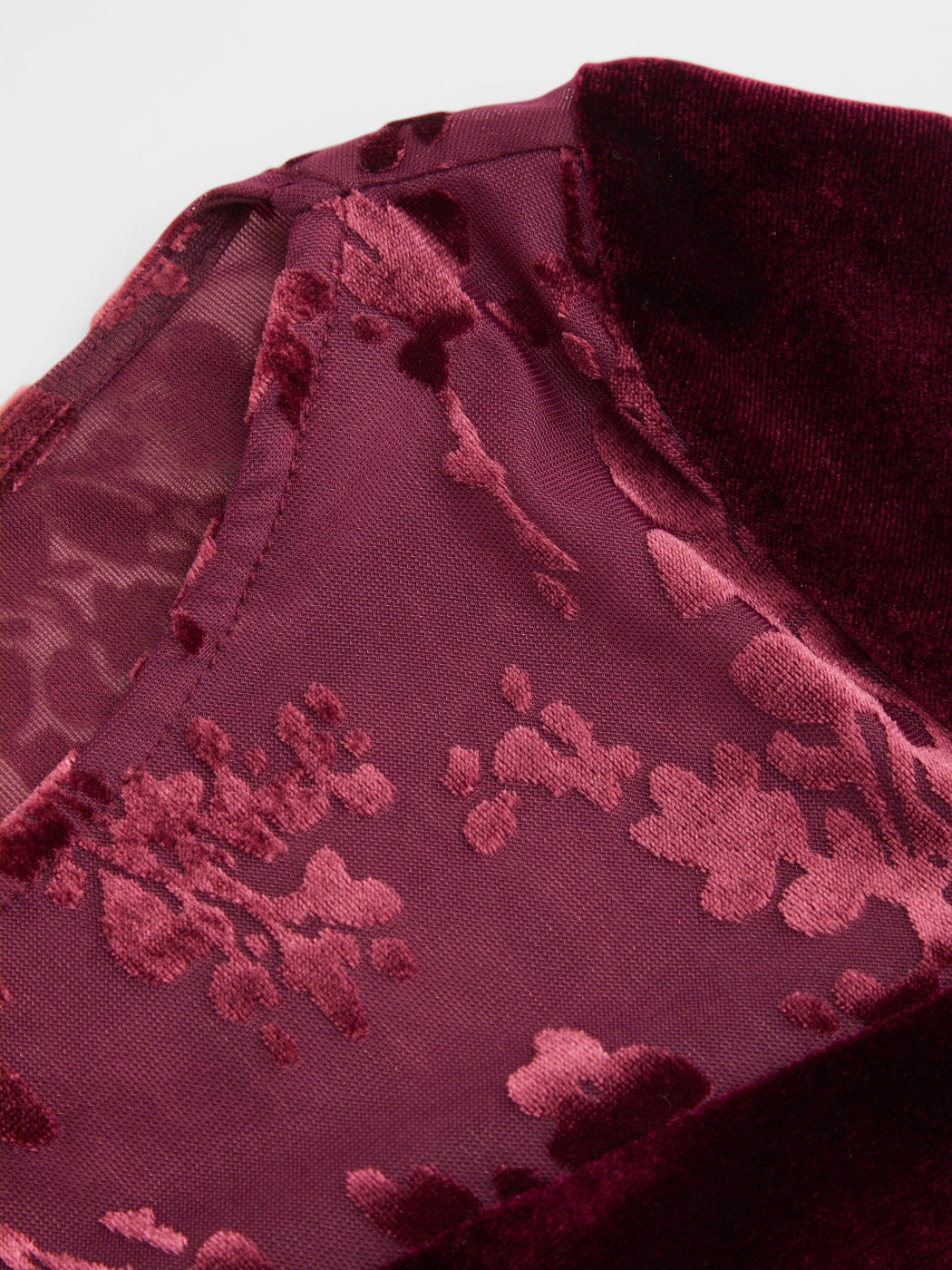 Velvet Boat Neck Lace Asymmetrical Hem Long Sleeve Top