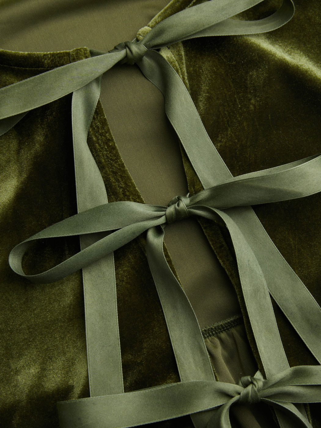 Velvet Tie Front Bow Oversized Long Sleeve Blouse