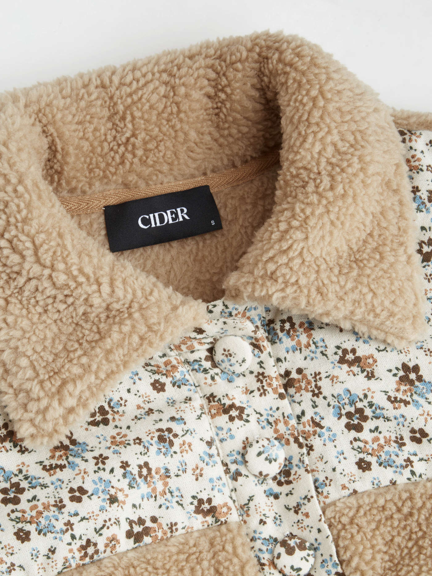 Fleece Floral Patched Oversized Sweatshirt