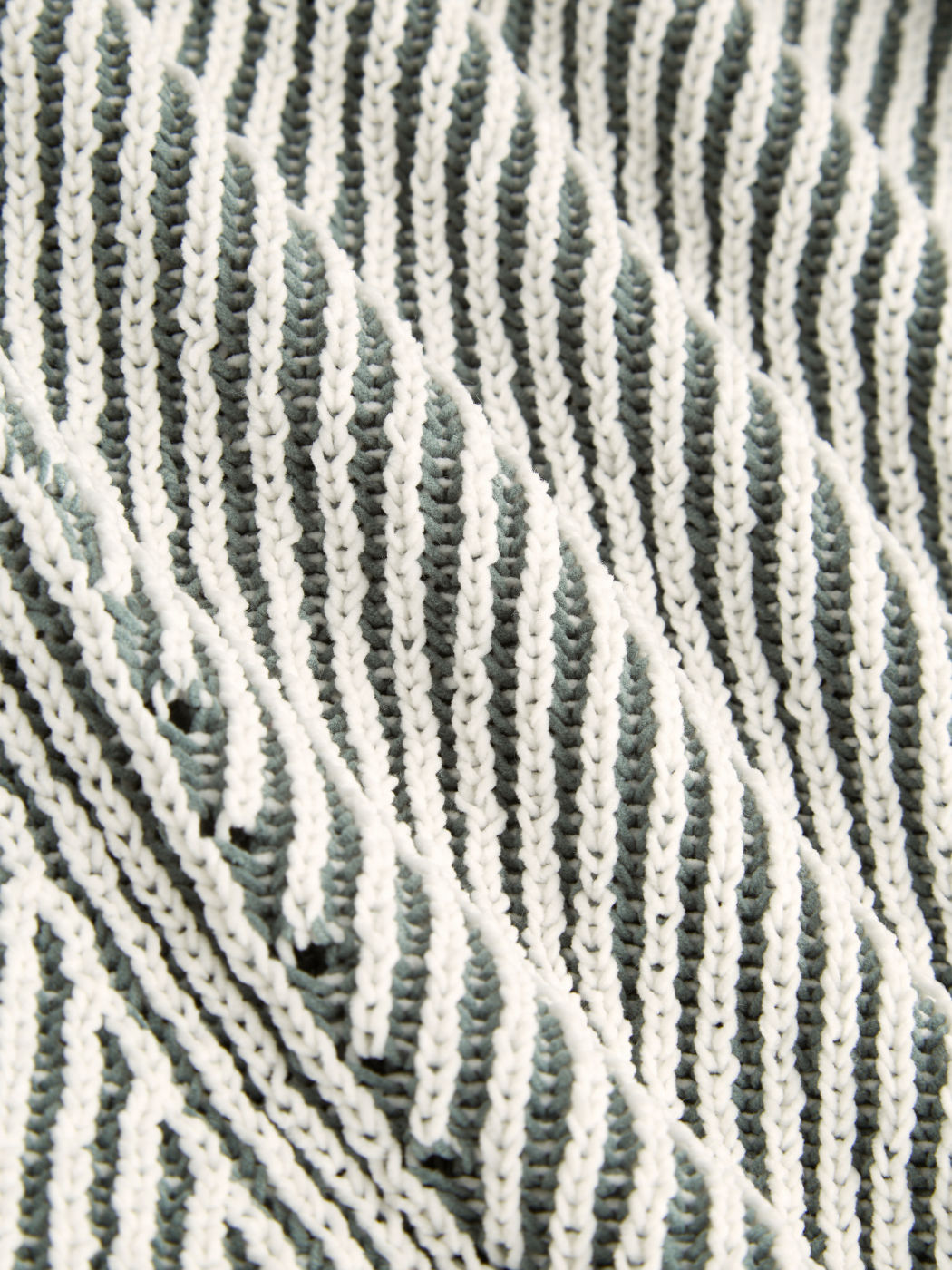 Knit V-neck Striped Oversized Sweater