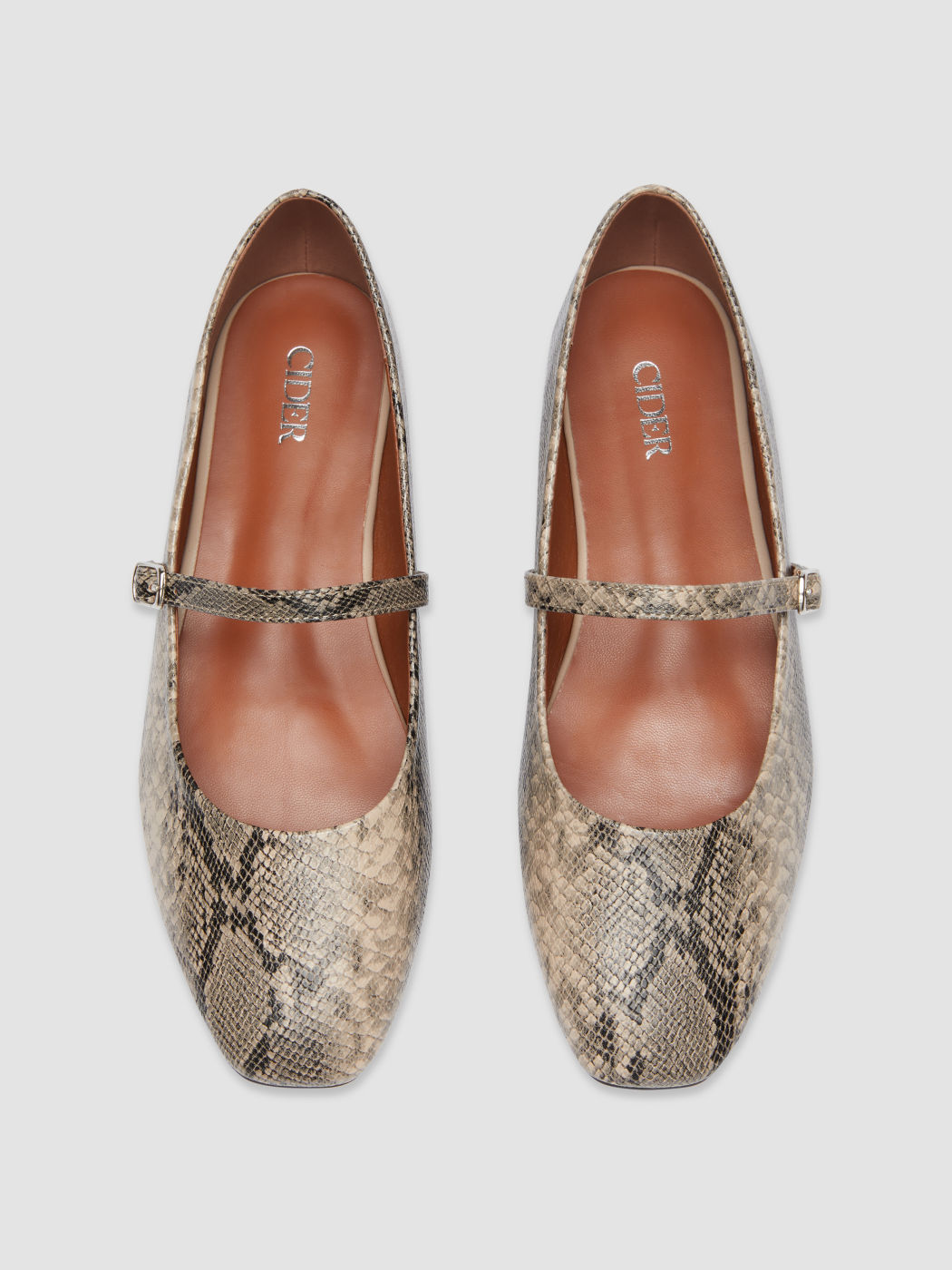 Schlangen-Muster Mary Jane Flats