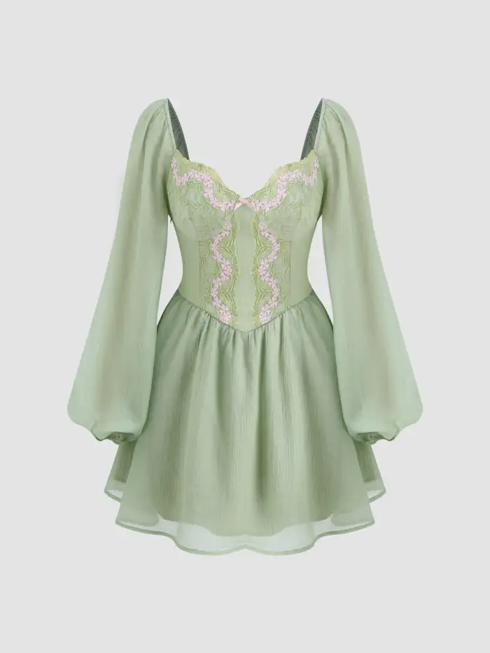 green emerald velvet dress Apple Cider Mini Dress Green