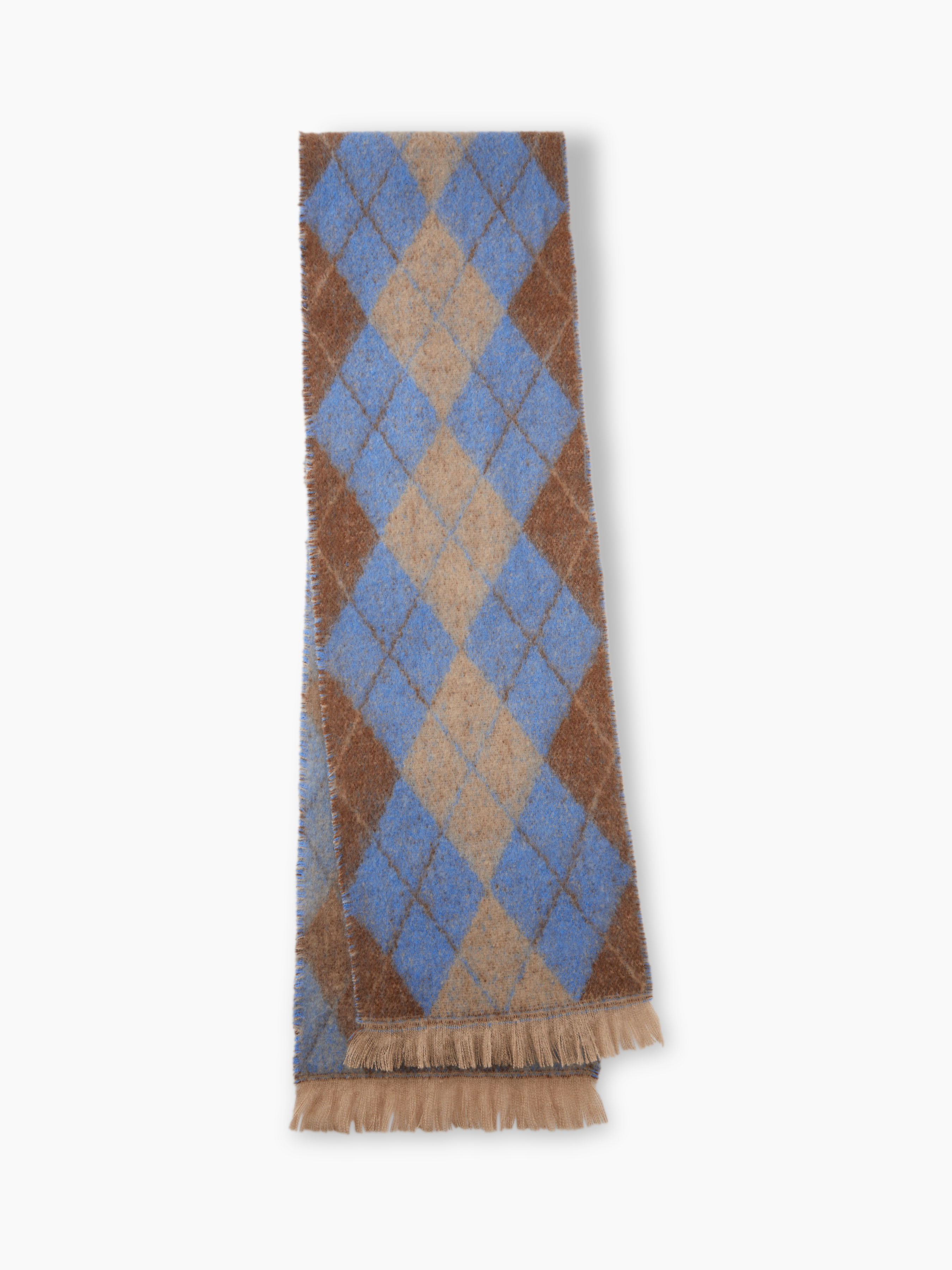 Argyle wool-blend scarf