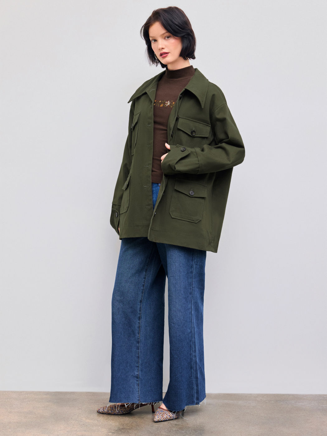 100% Cotton Collar Oversized Borg Jacket