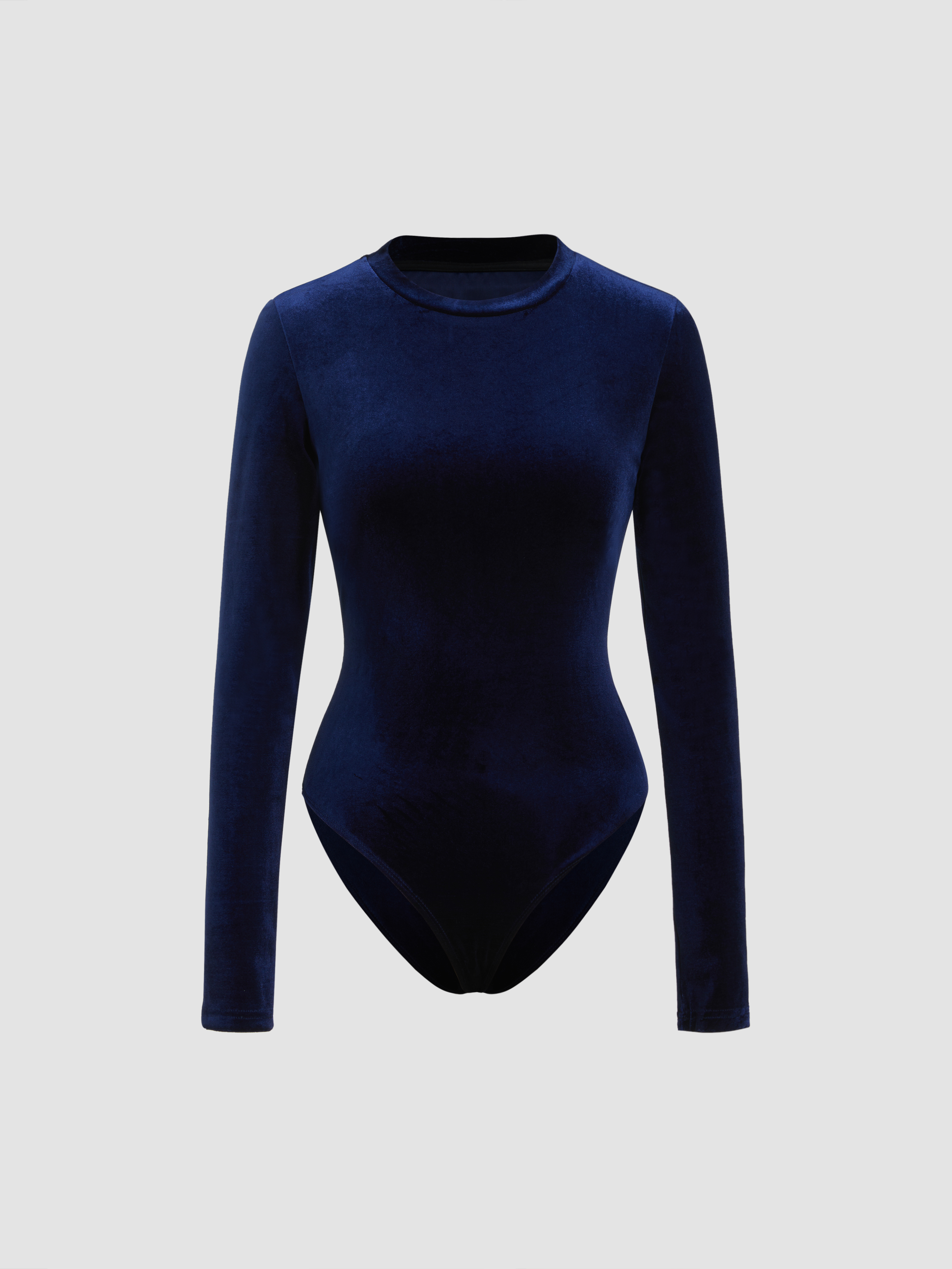 Velvet Velvet Round Neckline Bodysuit For Daily Casual
