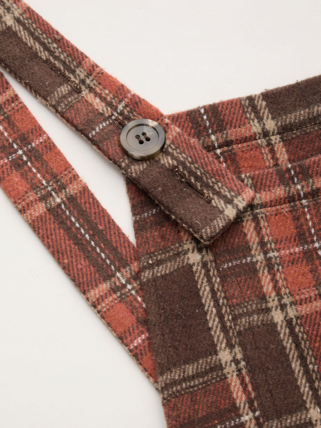 Woll-Look Tartan Falten Oversized Overall