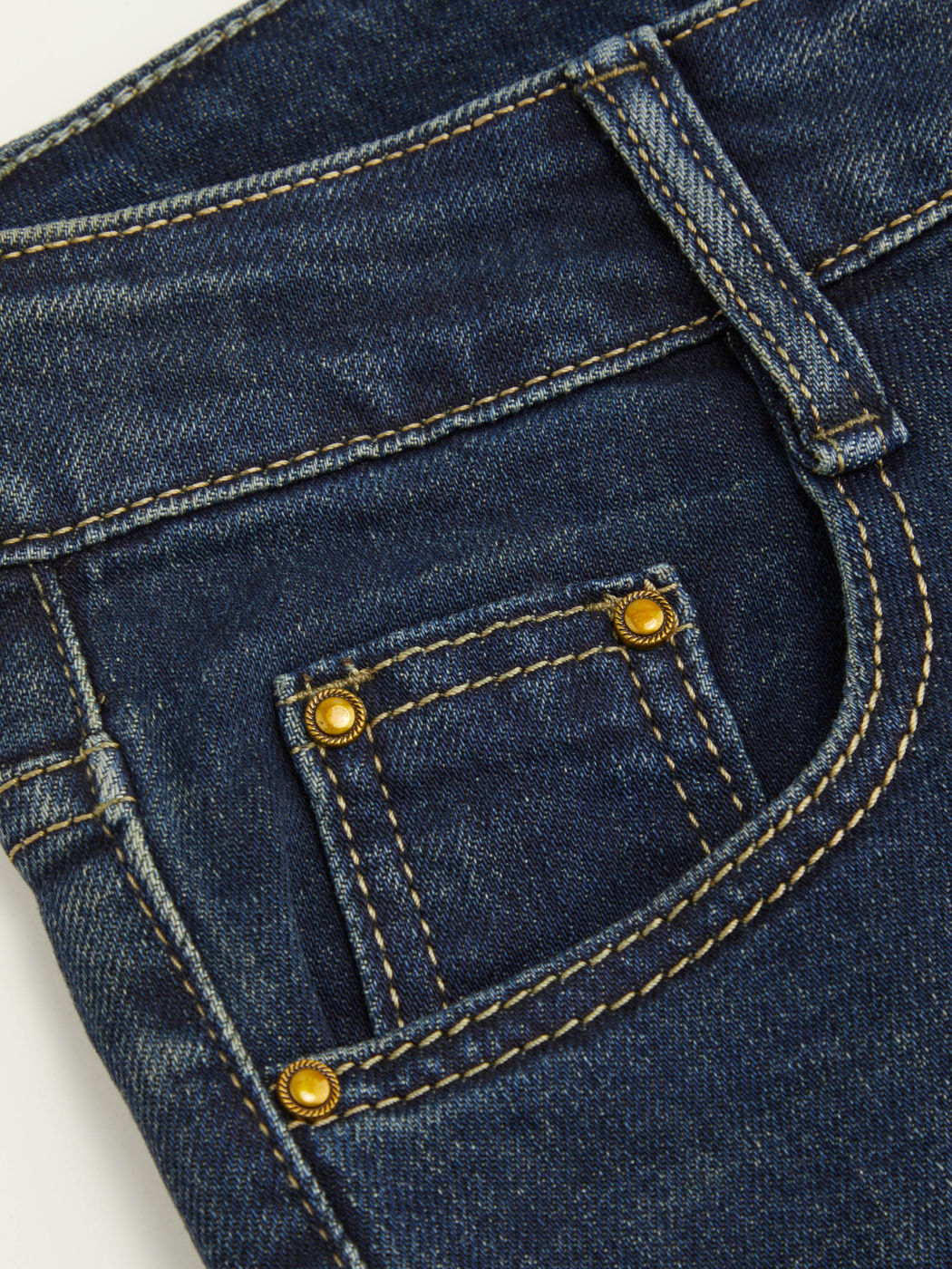 Denim Mid Rise Pocket Flared Jeans