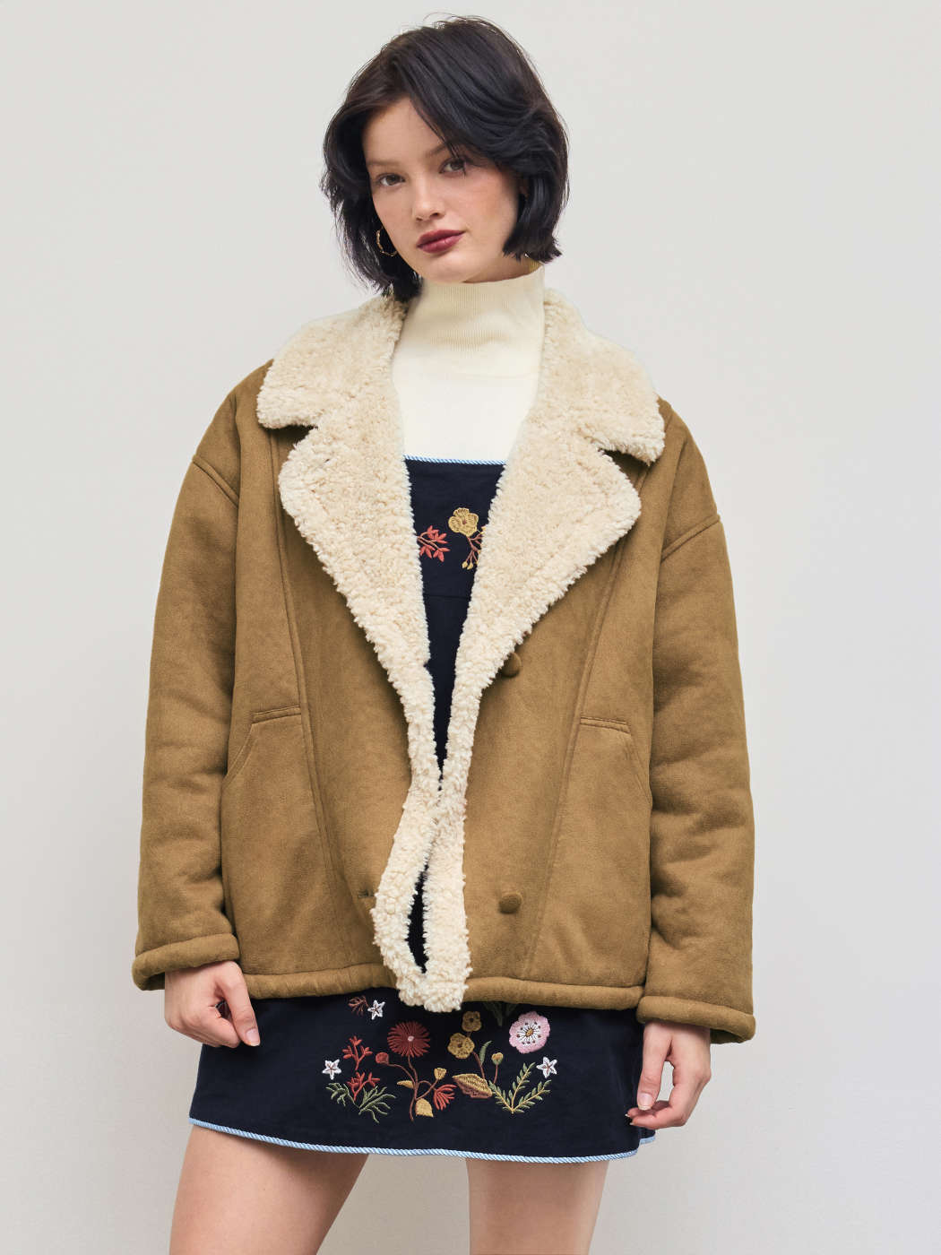 Veste Oversize Veste De Mouton Peau De Mouton Faux Shearling