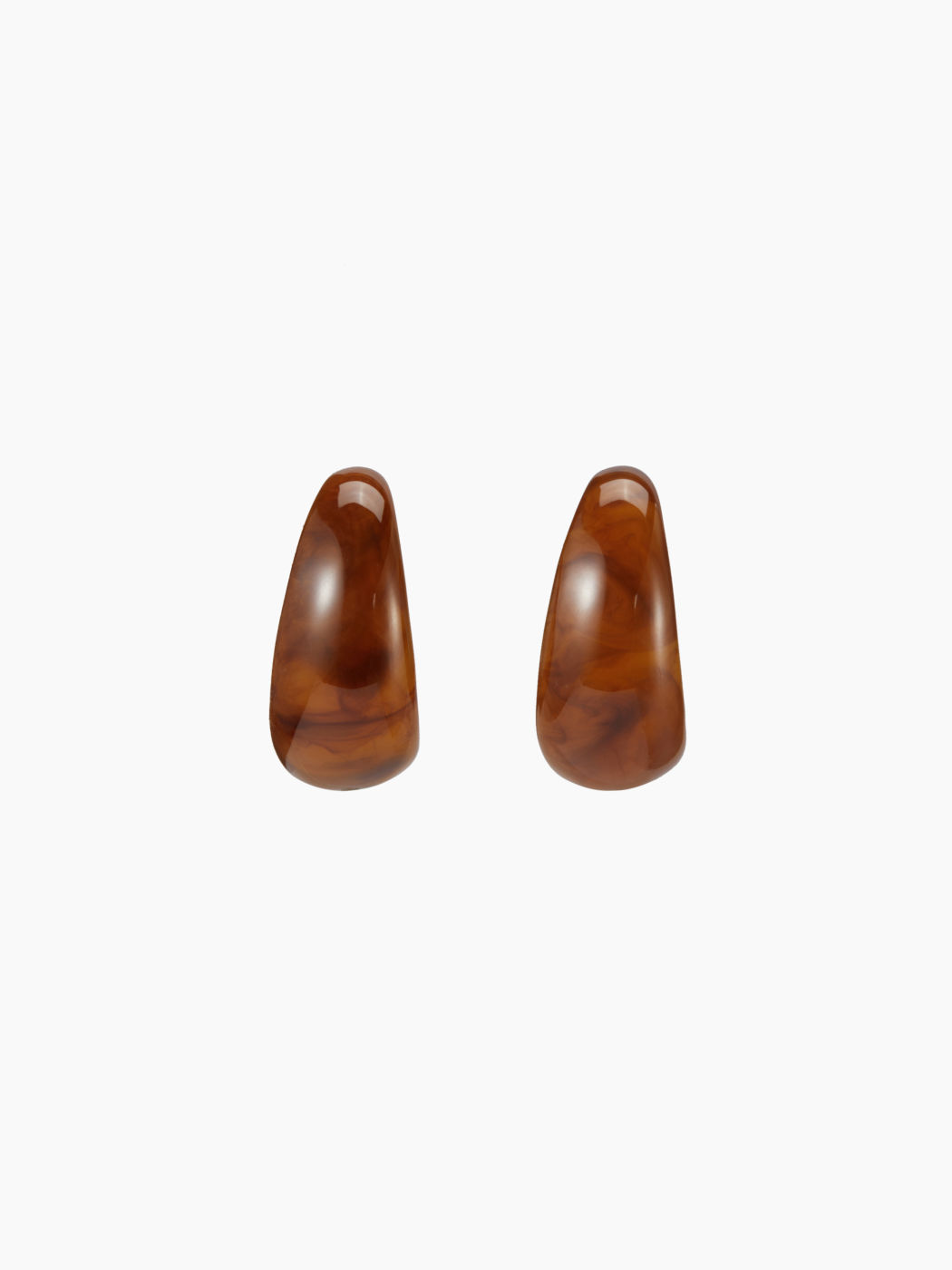 C-SHAPED RESIN HOOP EARRINGS