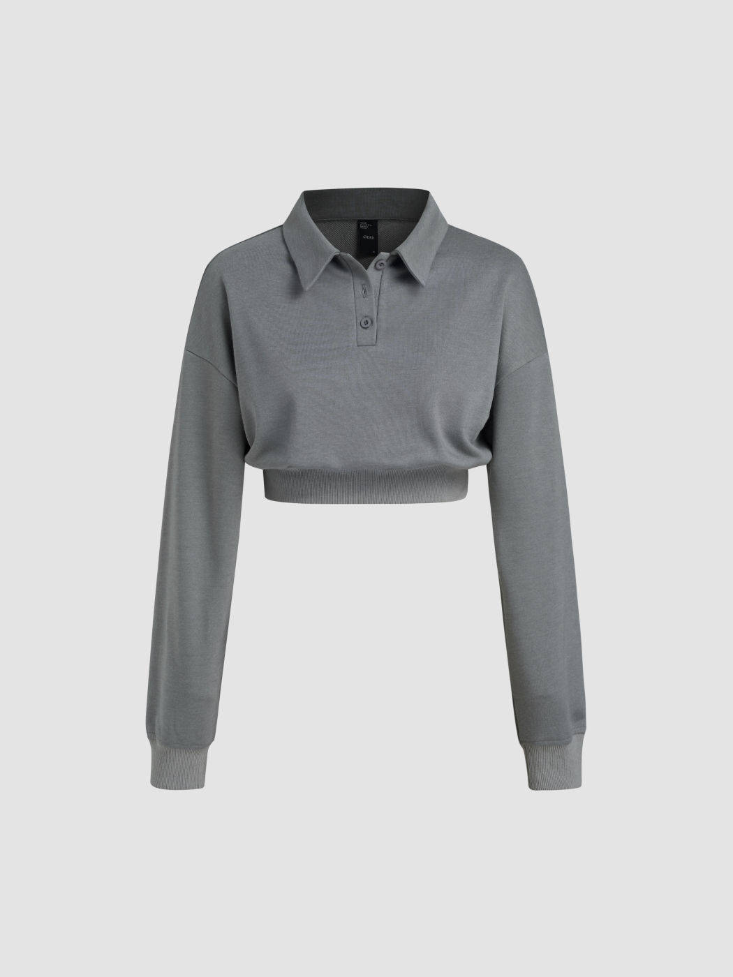 Terry Collar Crop Sweatshirt