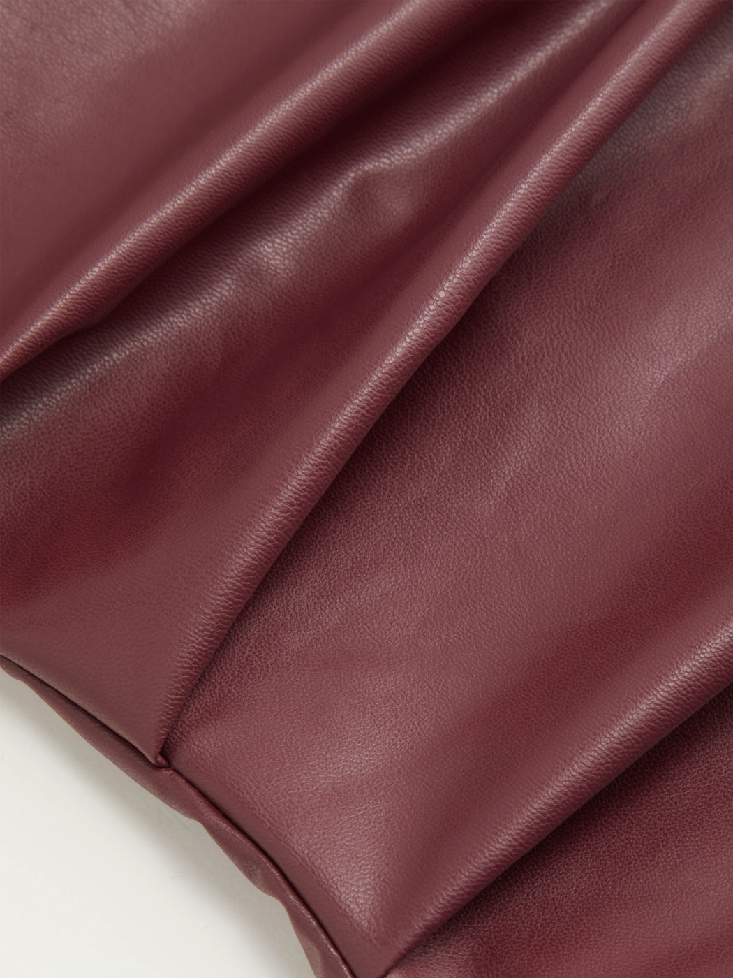 Kunstleder Hoher Kragen Rüschen Minikleid